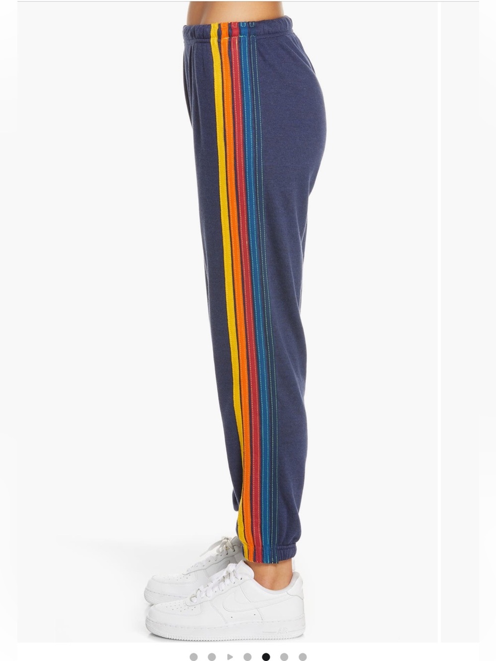 Aviator Nation Women’s Navy Track Joggers with Rainbow Side Stripes Size Medium - Picture 3 of 10